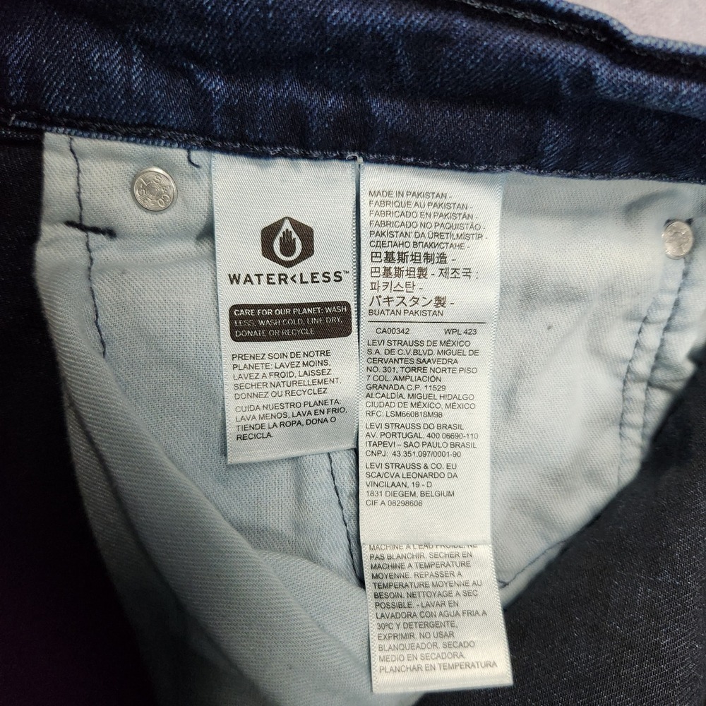 Levis 550 Relaxed Fit Tapered Leg Indigo Blue Jeans Mens 35x34 Stretch Blend - Picture 11 of 16